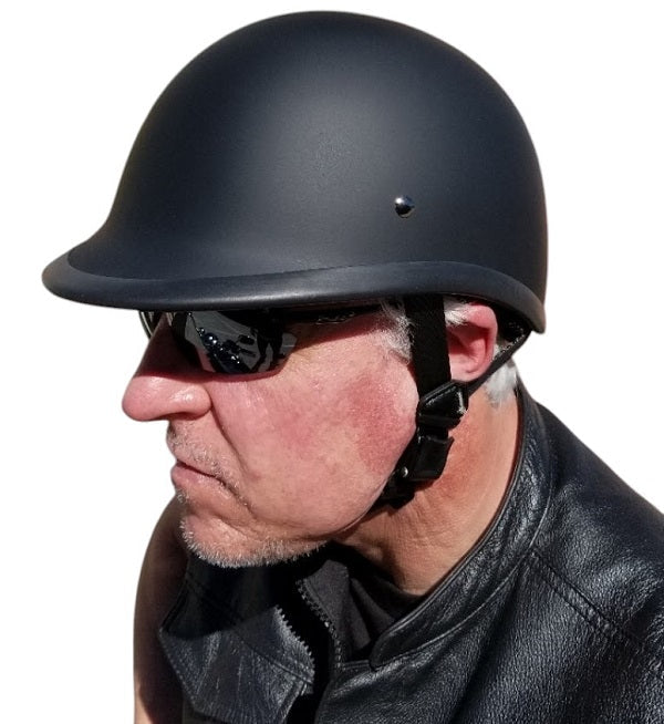 Badass Trooper Biker Helmet Formed Visor Matte Finish - Matte Black